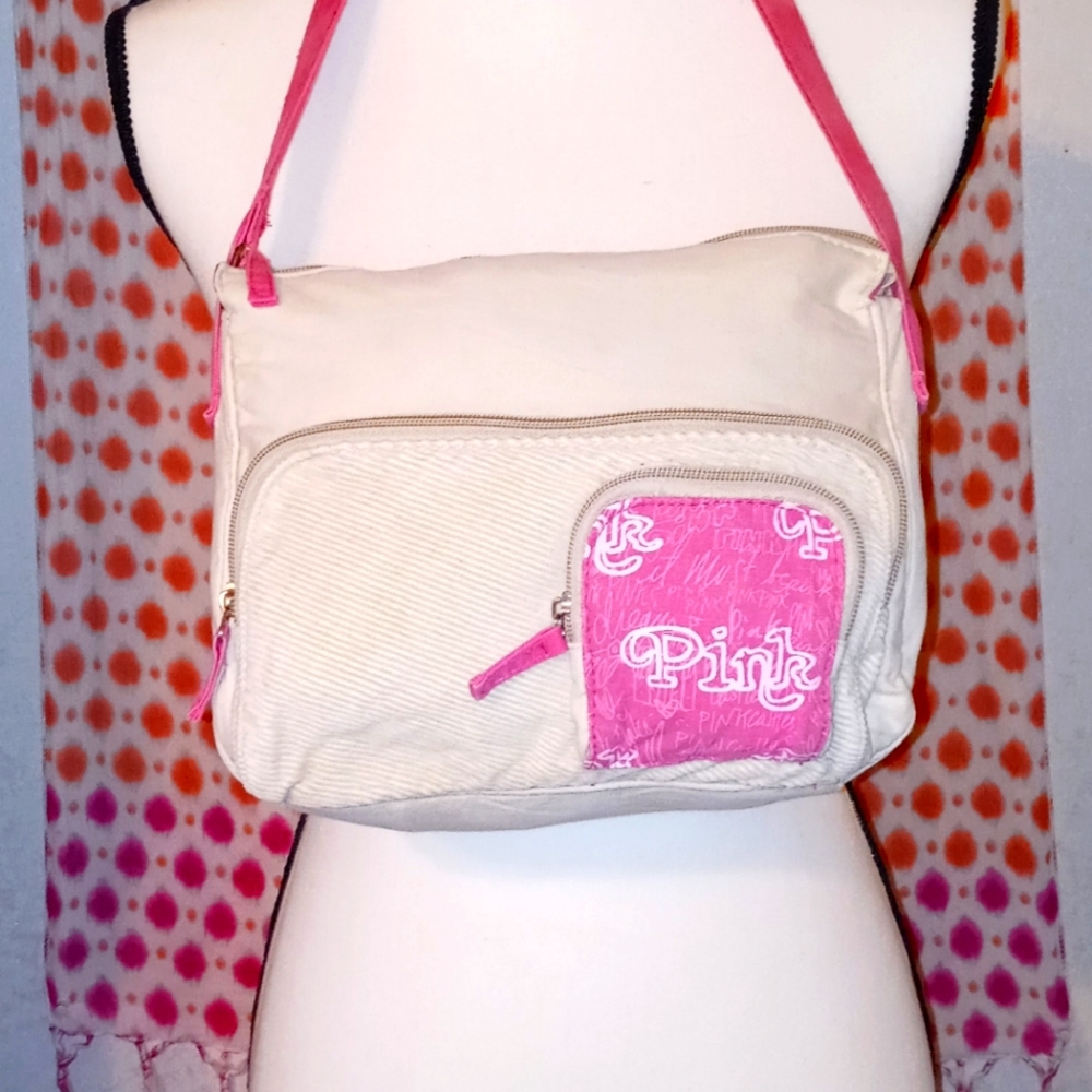 RARE HTF VINTAGE V SECRET PINK PURSE TAN